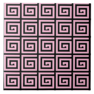 design de Chave Grega - rosa e preto