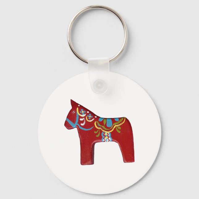 Design de Chaveiro de Cavalo Vermelho Dala #15 (Frente)