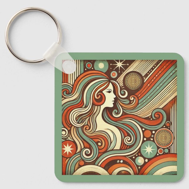 Design de Chaveiro de metal do Virgo Zodiac (Frente)