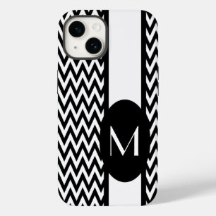 Design de Chevron Elegante Preto com monograma