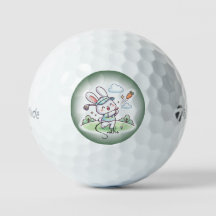 Design de Coelho Golfista Fofo