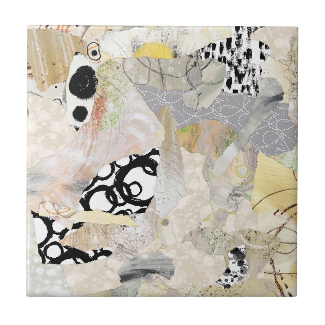 Design de Colagem Abstrata Elegante Neutra (Frente)