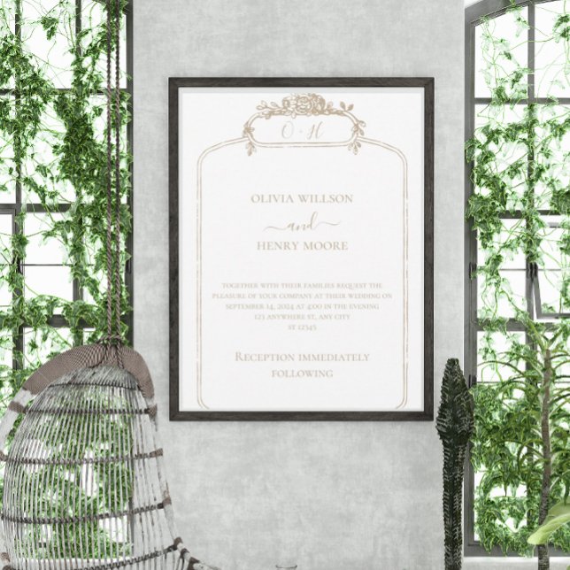 Design de Convite de Casamento Clássico Elegante (Criador carregado)