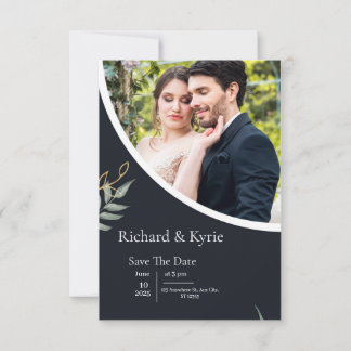 Design de Convite de Casamento Elegante
