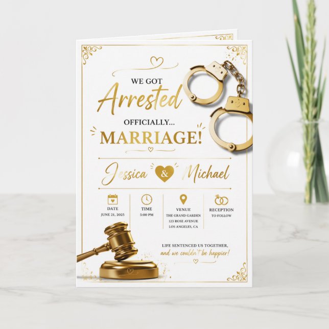 "Design de Convite de Casamento Elegante e Diverti (Frente)