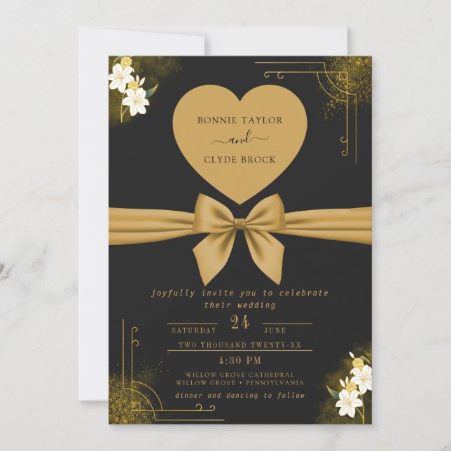 Design de Convite de Casamento Personalizável Mode (Frente)