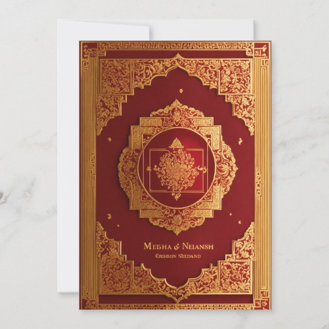 design de convite de casamento tradicional, grandi (Frente)