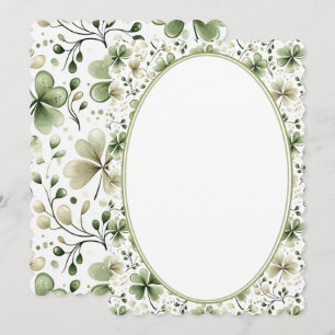 Design de Convite de Casamento Trevo Verde Elegant