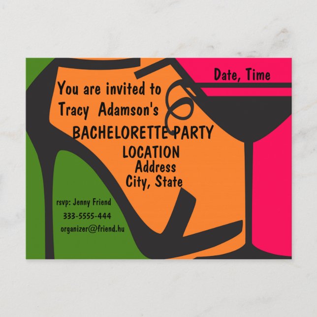 design de convite de festa de solteira (Frente)