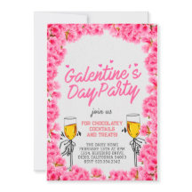 Design de convite de festas do dia de Galentine