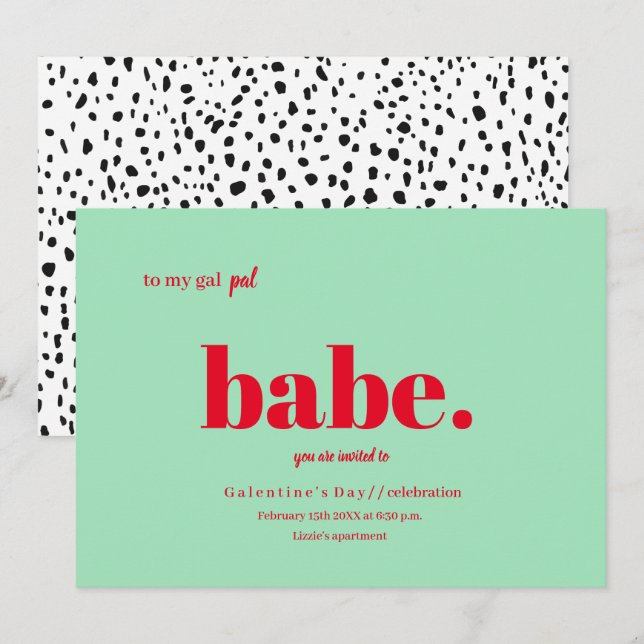 Design de Convite para Dia de Galentine (Frente/Verso)