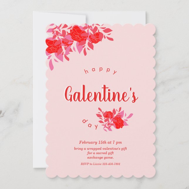 Design de Convite para Dia de Galentine (Frente)