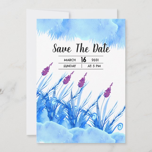 Design de convite prateado do Winter Weddins (Verso)