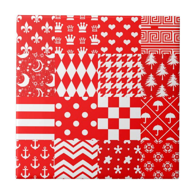 Design de Correção de Padrões Mistos Red White (Frente)