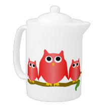 Design de Corujas Vermelhas