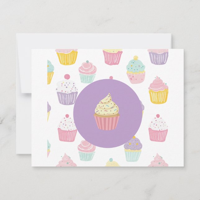 design de cupcake de aniversário infantil personal (Verso)