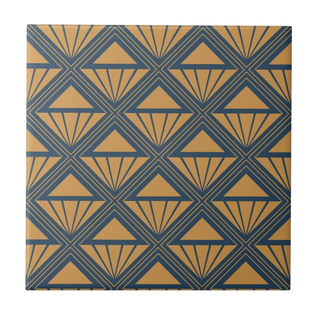 design de Deco de Arte Dourada e azul escura com r (Frente)