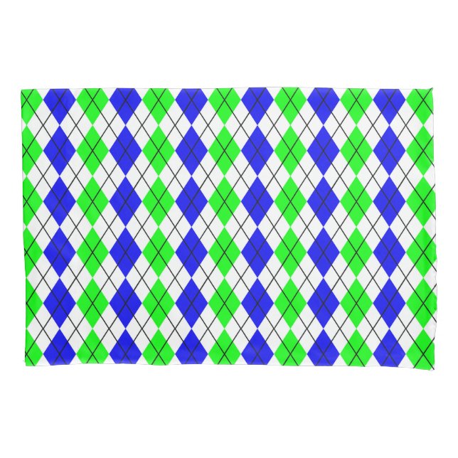 Design de Diamante de Argyle Branco Verde Azul (Frente)