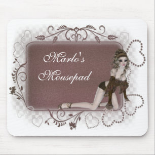 Design de Elf de Etiqueta de Coração - Mousepad Pe