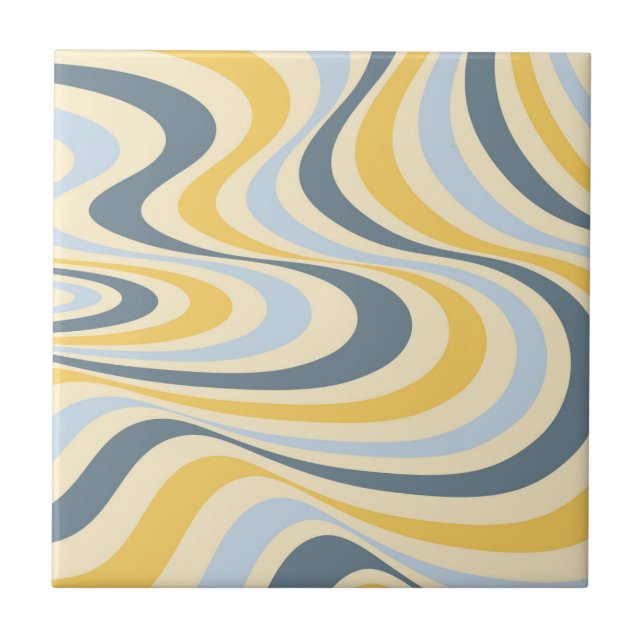 Design de espiral abstrato amarelo e azul (Frente)