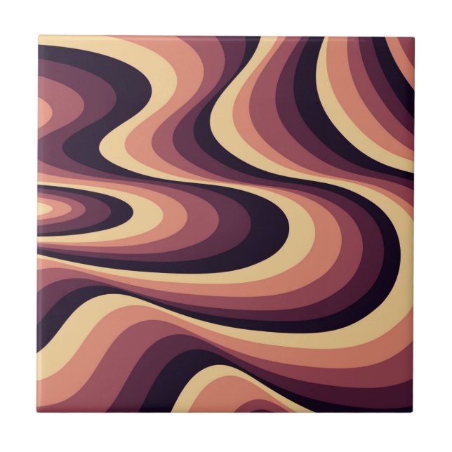 Design de espiral abstrato púrpura, rosa e bege (Frente)