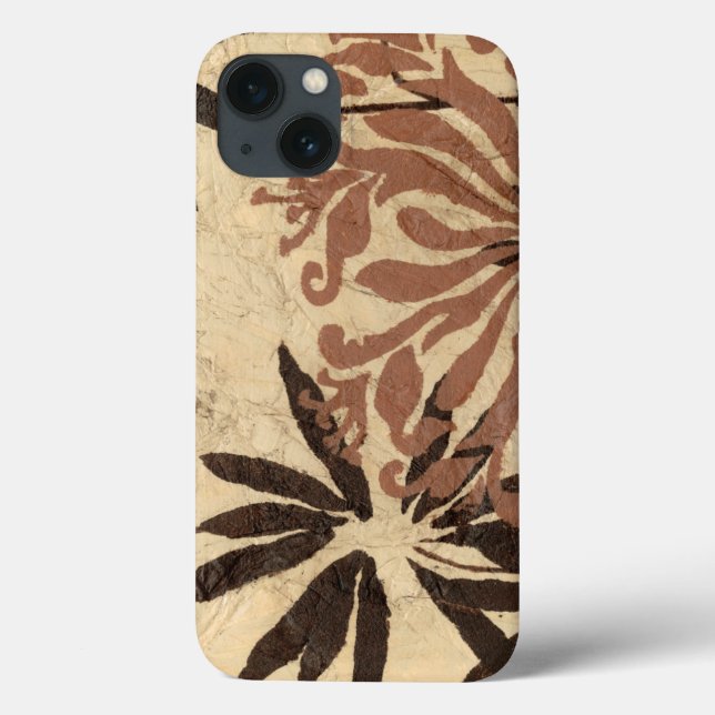 Design de Estêncil Floral com Folhas de Tawny (Verso)