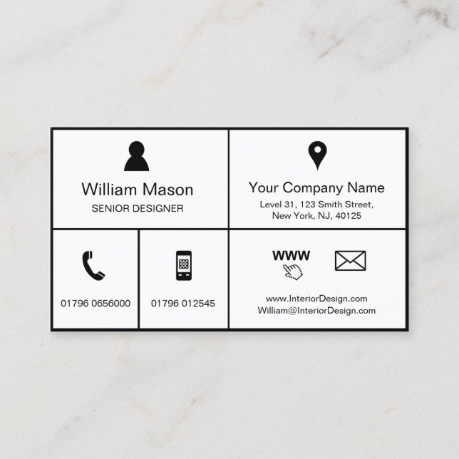 Design de Estilo de Metro Preto e Branco - Cartão  (Frente)
