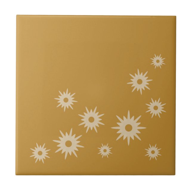 Design de Estrela em Explosão em Ocre Dourado Mode (Frente)