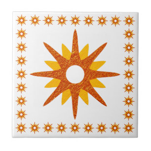 Design de Estrela Explosão Laranja Moderno de Mead