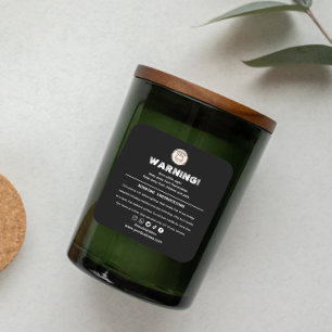 Design de Etiqueta de Aviso do Produto de Velas