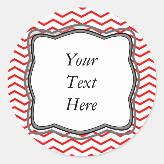 Design de Etiqueta de Cevrons Vermelhos (Frente)