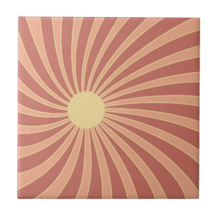Design de explosão solar, estilo retrô rosa e lara