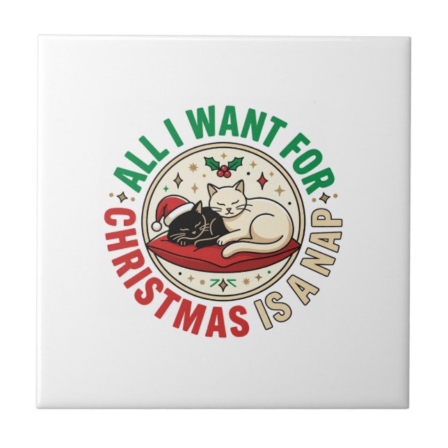 Design de Férias de Soneca de Gato de Natal (Frente)