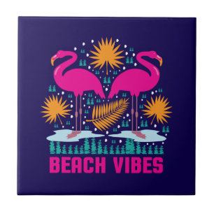Design de Flamingos Rosa Vibes de Praia