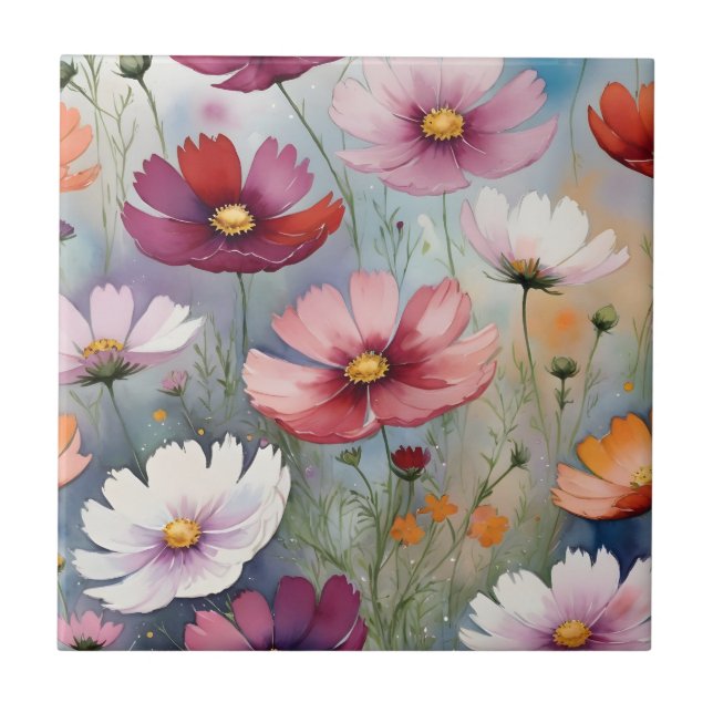 Design de flor de cosmos coloridos (Frente)