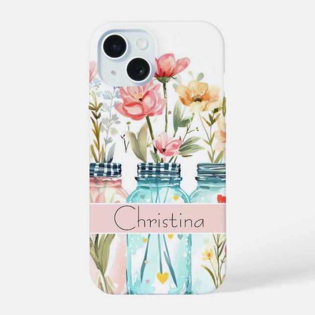 Design de Flor de Primavera com Nome (Verso)