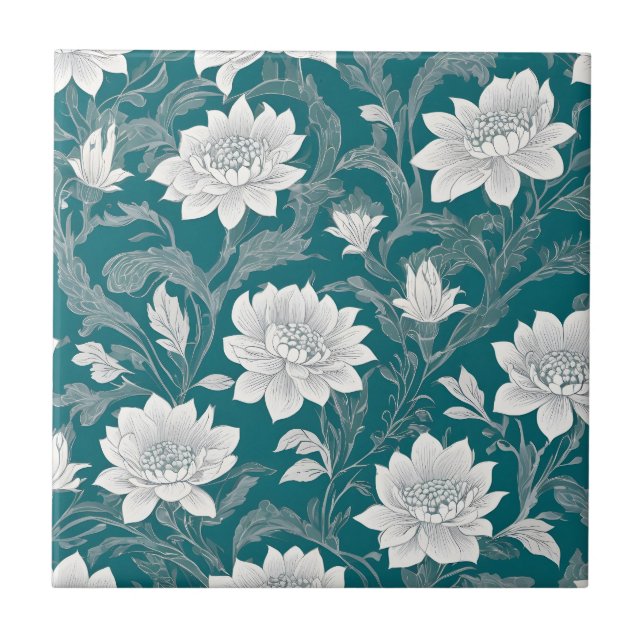 Design de flor oriental branca (Frente)