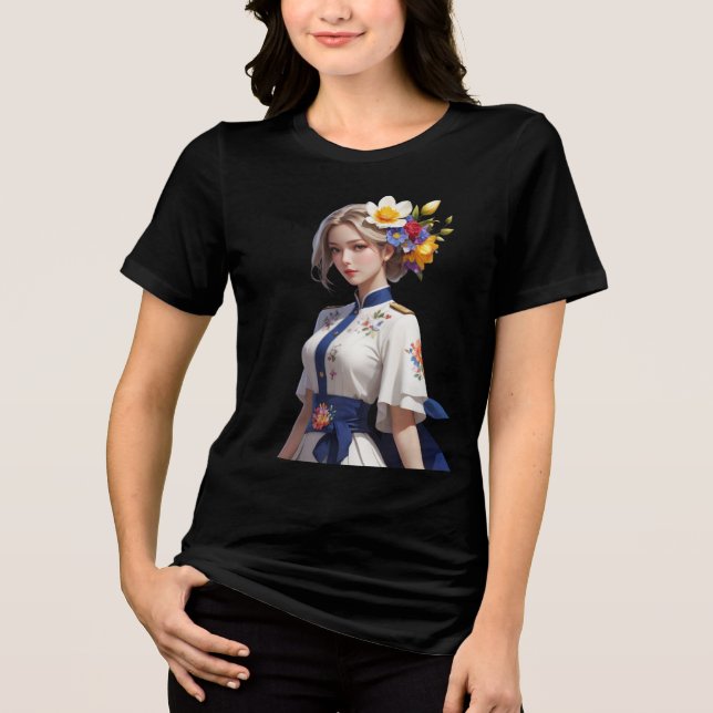 Design de Flor Romântico Multicolorido (Frente)