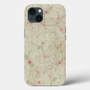 Design de Flor Rosa em Verde