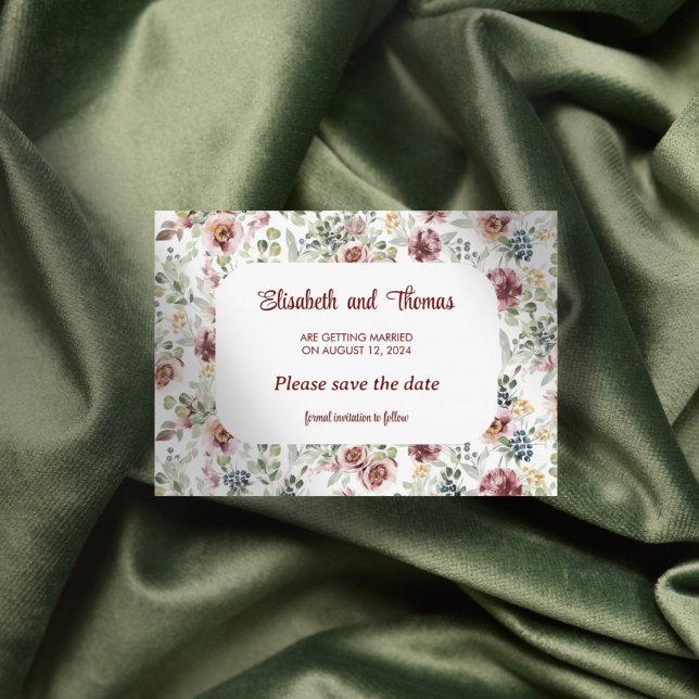 Design de floral romântico para salvar o cartão de (Criador carregado)