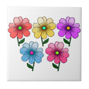 design de flores de 5 cores