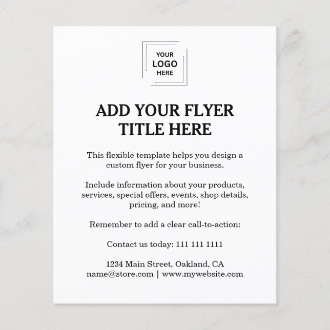 Design de Flyer de Marca Comercial Branco Moderno (Frente)