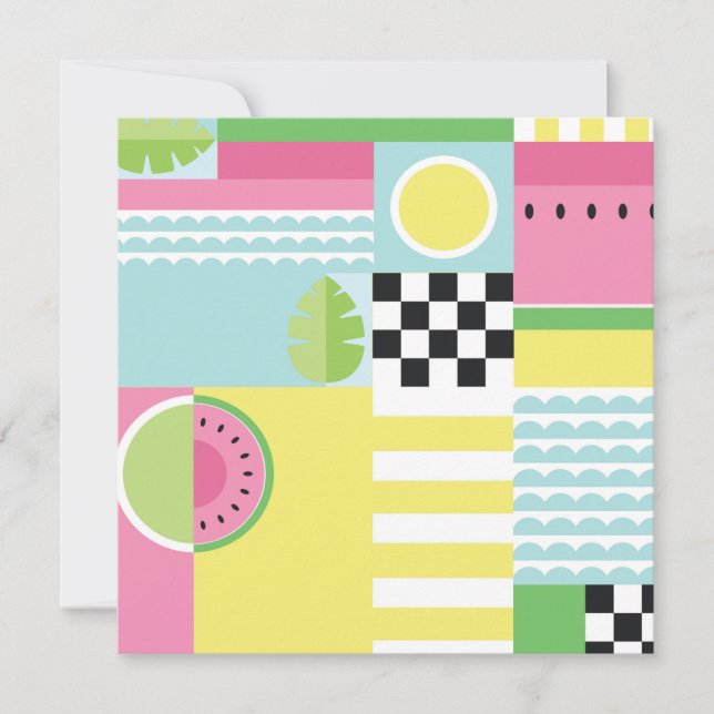 Design de fruta de Verão, mosaico colorido (Frente)