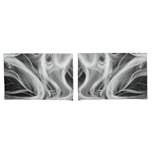 Design De Fumos De Abstrato Branco Em Preto (Frente - conjunto)