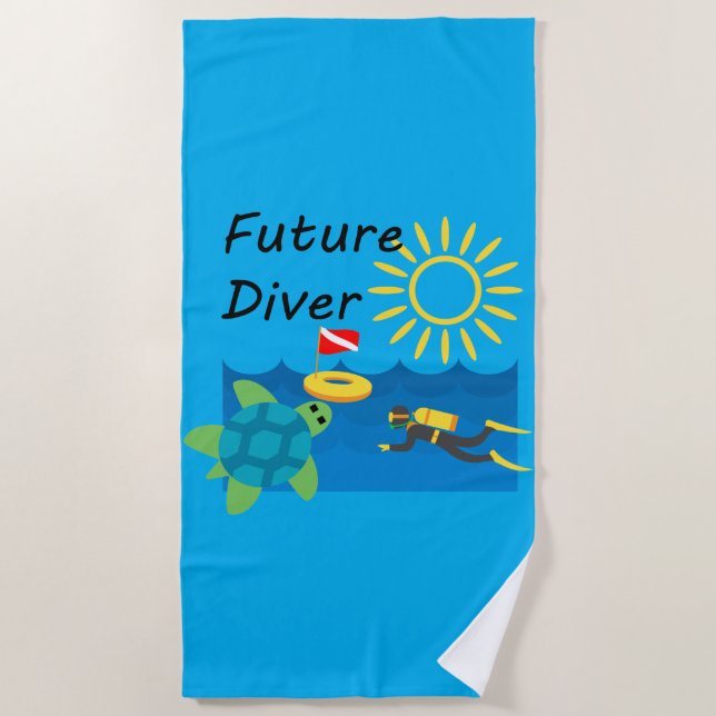 Design de Futuro Diver - Toalha de Praia (Frente)