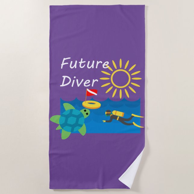 Design de Futuro Diver - Toalha de Praia (Frente)
