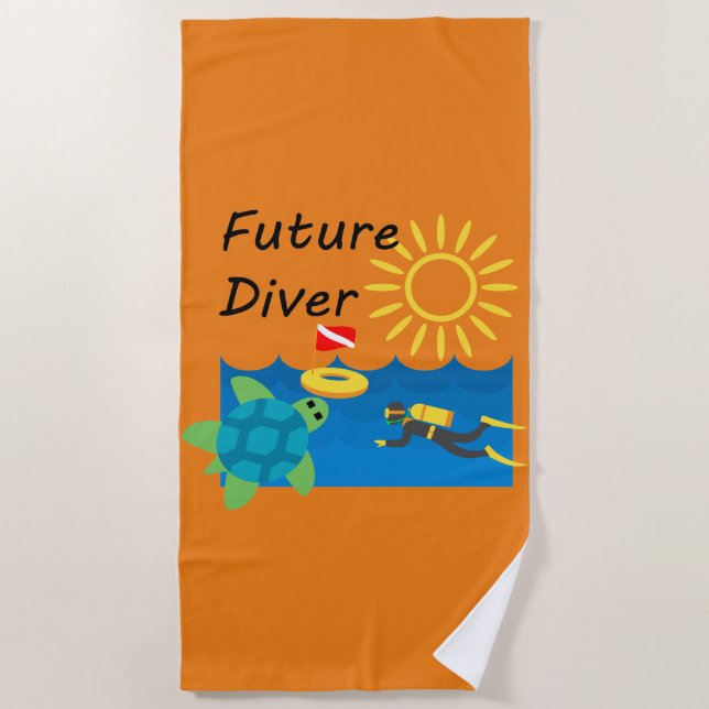 Design de Futuro Diver - Toalha de Praia (Frente)