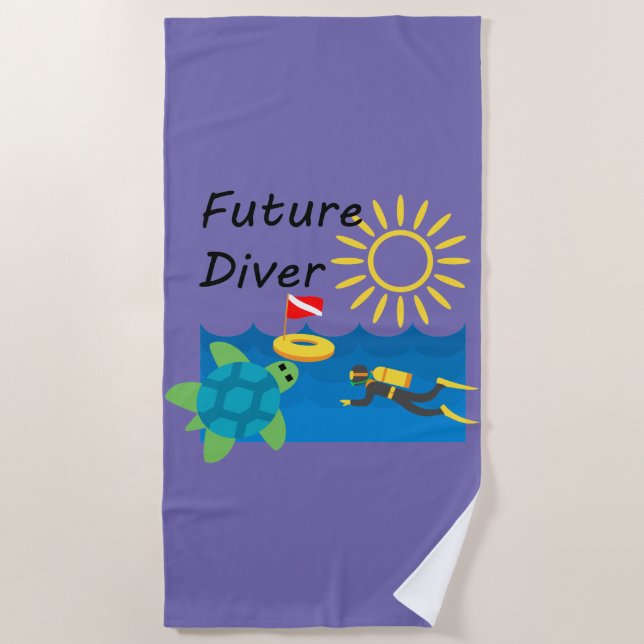Design de Futuro Diver - Toalha de Praia (Frente)