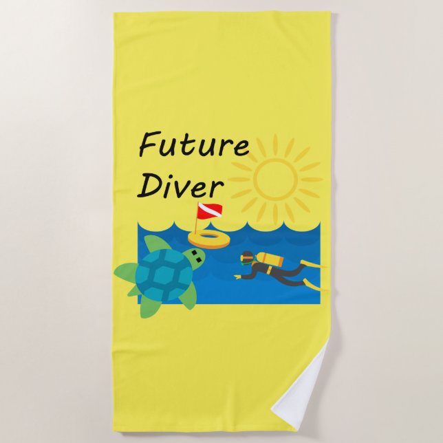 Design de Futuro Diver - Toalha de Praia (Frente)