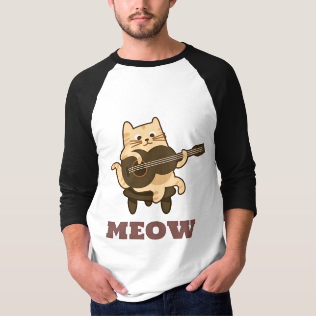 Design de Gatinho musical divertida para camisetas (Frente)